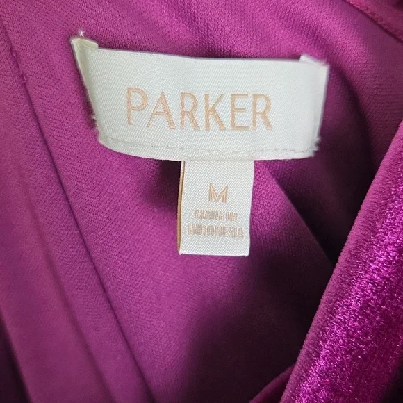 Parker Off the Shoulder Velvet Top Magenta Size Medium - Picture 6 of 7